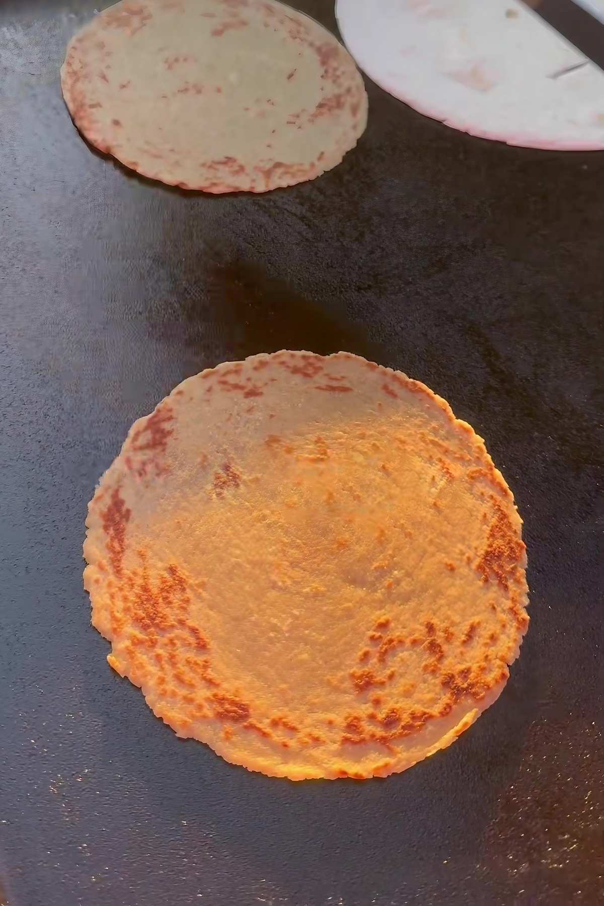 keto gluten-free tortillas on a grill
